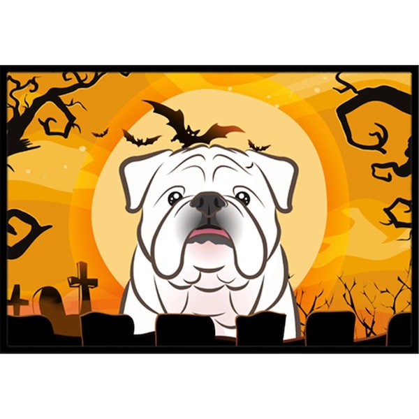 Carolines Treasures Halloween White English Bulldog Indoor and Outdoor Mat- 18 x 27 in. - BB1778MAT