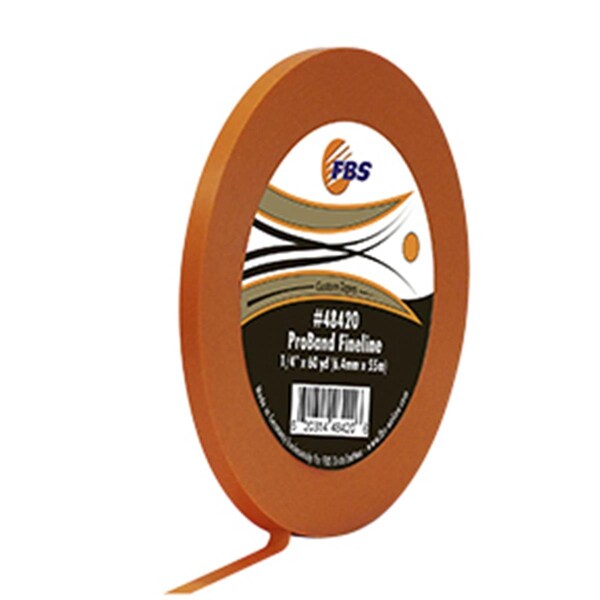 Fbs Distribution ProBand Orange Fine Line Tape - 0.25 in. x 60 Yards - FBS-48420