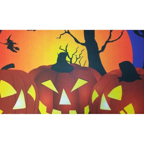 Custom Printed Rugs DM 81 Spooky Pumpkins Non Slip Indoor Door Mat 27 x 18 in - DM  81