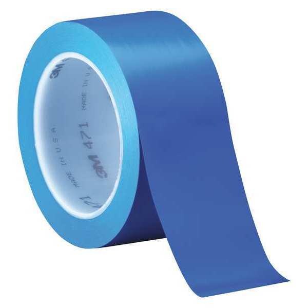 3M Vinyl Tape, 5.2 Mil, 2"x36 yds., Blue, PK3 - T9674713PKBL