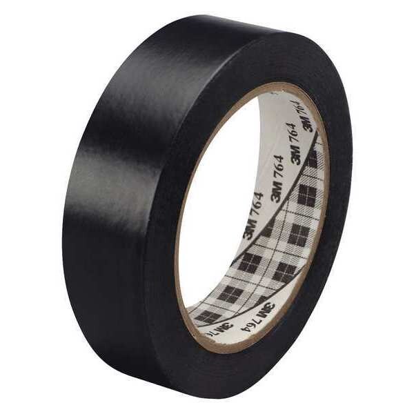 3M Vinyl Tape, 5.0 Mil, 1"x36 yds., Black, PK6 - T965764B6PK