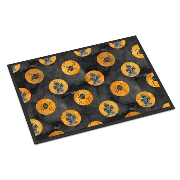 Carolines Treasures Watecolor Halloween Circles Indoor or Outdoor Mat, 18 x 27 in. - BB7529MAT