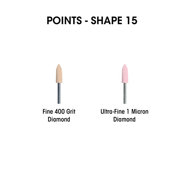Dedeco SUNBURST POINT 3/32 in DIAMOND TAN 400 GRIT SHAPE 15 1/UNIT - 1060
