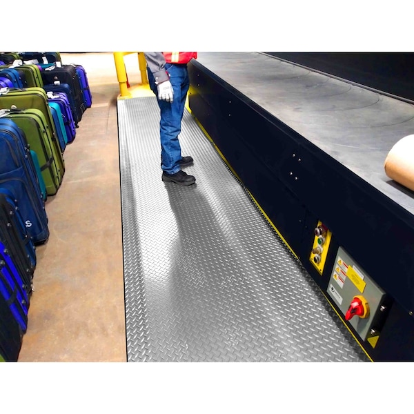 Rhino Mats Antifatigue Mat, 60 in L x 36 in W, 9/16 in Thickness, Vinyl, Gray - DV-3660-G916