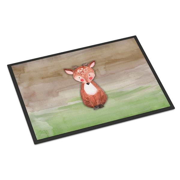 Carolines Treasures 18 x 27 in. Baby Deer Watercolor Indoor or Outdoor Mat - BB7442MAT