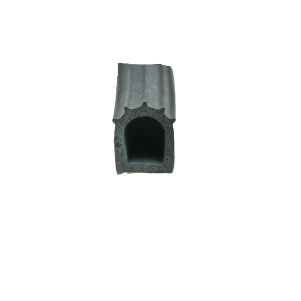 Ap Products AP Products 018-023-PT Ribbed "D" Seal with PSA Tape - 1" x 1" x 50', Black - 018-023-PT
