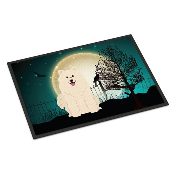 Carolines Treasures Halloween Scary Samoyed Indoor or Outdoor Mat, 24 x 0.25 x 36 in. - BB2220JMAT