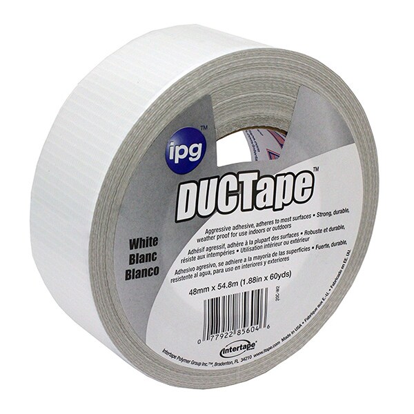 Intertape 1.88" x 60 Yds White Jobsite General Purpose Duct Tape Colored - 20CWT2