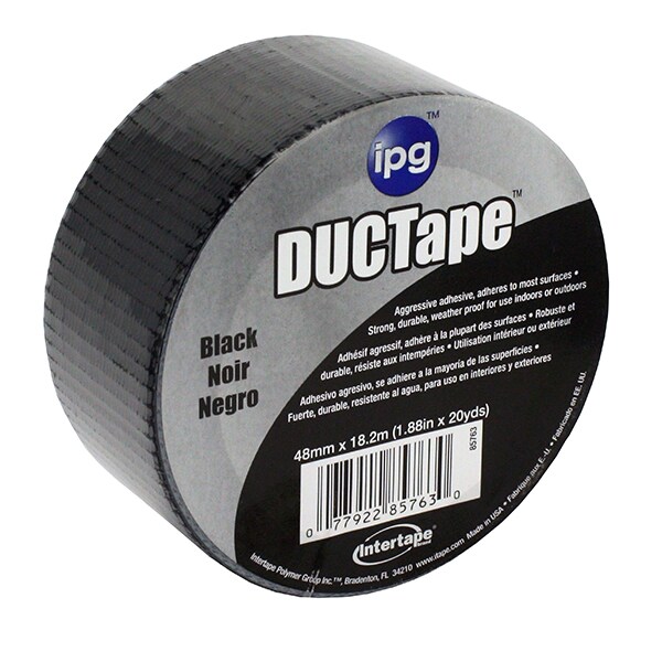 Intertape 1.88" x 20 Yds Black Jobsite General Purpose Duct Tape Colored - 6720