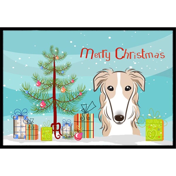 Carolines Treasures Christmas Tree and Borzoi Indoor or Outdoor Mat- 18 x 27 - BB1600MAT