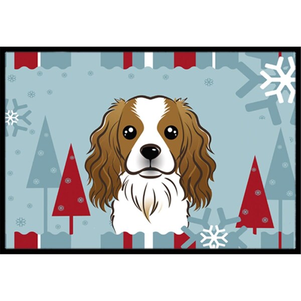 Carolines Treasures Winter Holiday Cavalier Spaniel Indoor and Outdoor Mat- 18 x 27 in. - BB1720MAT