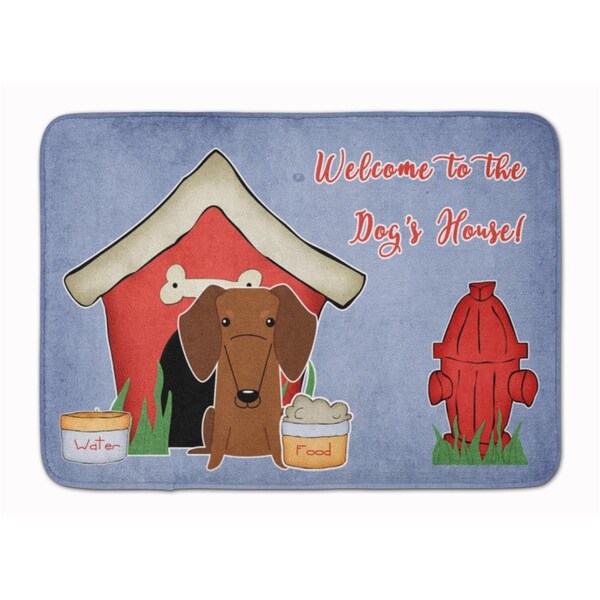 Carolines Treasures Dog House Dachshund Red Brown Machine Washable Memory Foam Mat - BB2884RUG