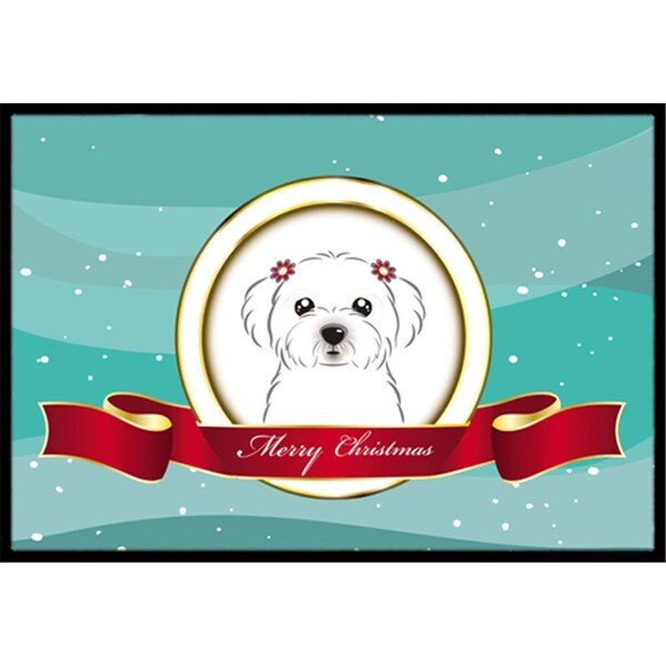 Carolines Treasures Maltese Merry Christmas Indoor and Outdoor Mat- 24 x 36 in. - BB1518JMAT
