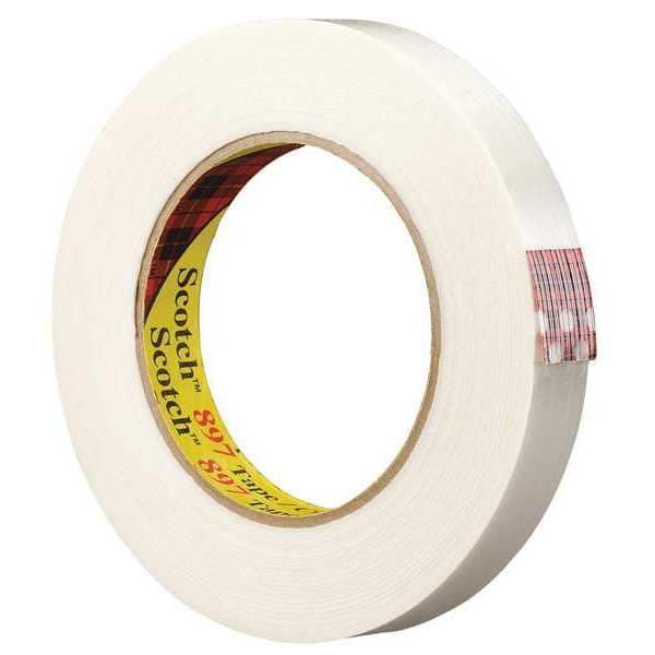 Scotch 3M 897 Strapping Tape, 6.0 Mil, 1" x 60 yds., Clear, 36/Case - T915897