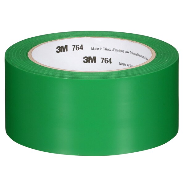 3M Vinyl Tape, 5.0 Mil, 2"x36 yds, Green, PK24 - T967764G