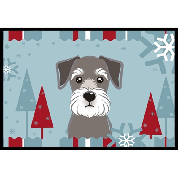 Jensendistributionservices Winter Holiday Schnauzer Indoor & Outdoor Mat, 18 x 27 in. - MI2556733