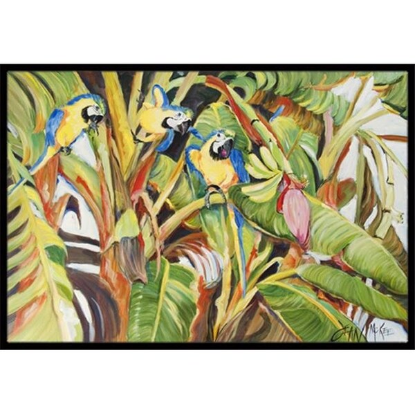 Jensendistributionservices Three Blue Parrots Indoor & Outdoor Mat; 24 x 36 in. - MI55561