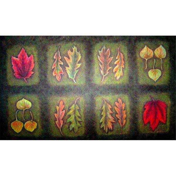 H2H Fallen Leaves Doormat Rug, Multi-Color - 18 x 30 in. - H22548338