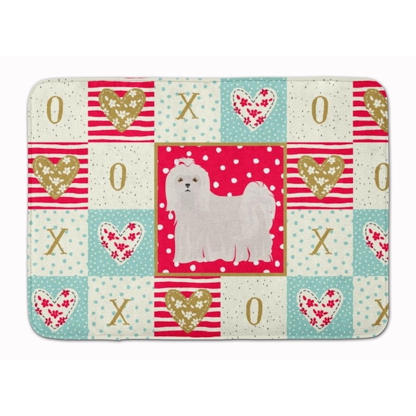 Carolines Treasures 19 x 27 in. Maltese Love Machine Washable Memory Foam Mat - CK5861RUG