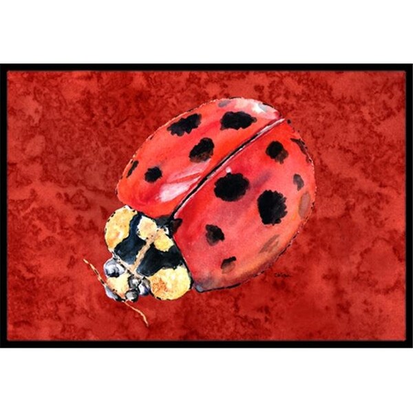 Jensendistributionservices 24 x 36 in. Lady Bug On Deep Red Indoor Or Outdoor Doormat - MI252569