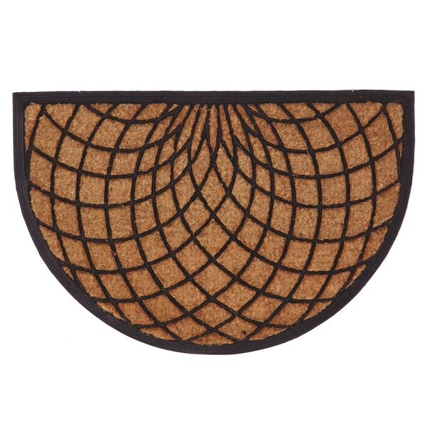 Configuracion 24 x 36 in. Olympia Semicircle Doormat Natural & Black - CO2830944