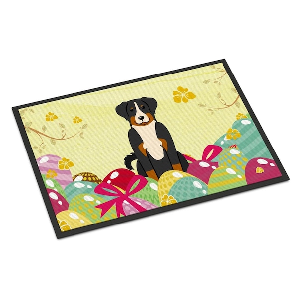 Carolines Treasures 24 x 36 in. Easter Eggs Appenzeller Sennenhund Indoor or Outdoor Mat - BB6043JMAT