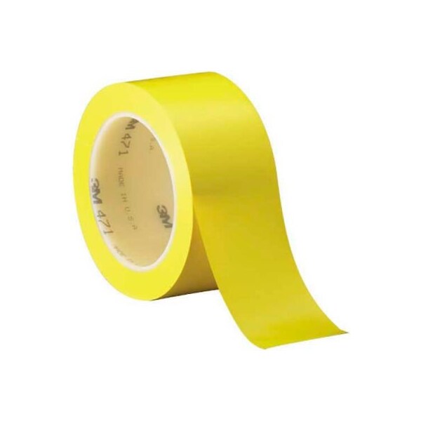 Box Packaging 3M Solid Vinyl Tape Yellow 471 2" x 36 Yds 5.2 Mil - 3/PACK - T9674713PKY