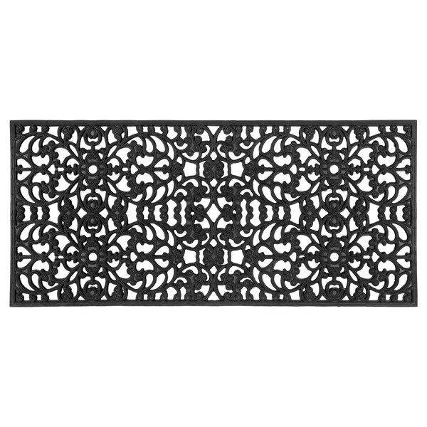 Configuracion 22 x 48 in. Sorrento Rubber Rectangular Doormat, Black - CO2210364