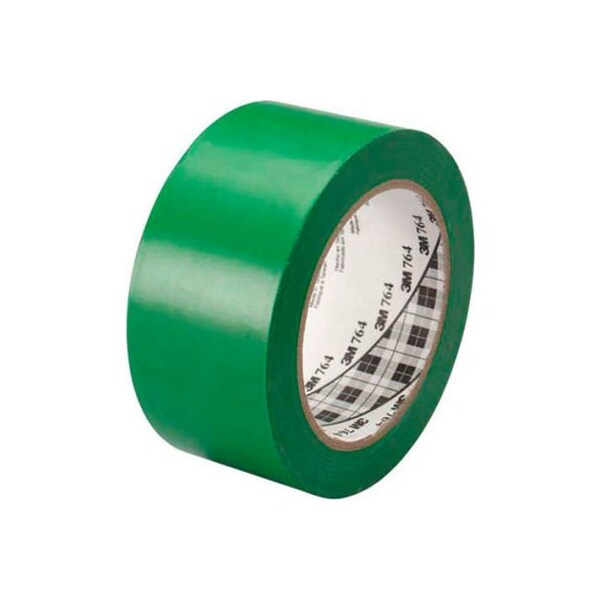 Box Packaging 3M 764 Vinyl Tape 2" x 36 Yds 5 Mil Green - 6/PACK - T967764G6PK