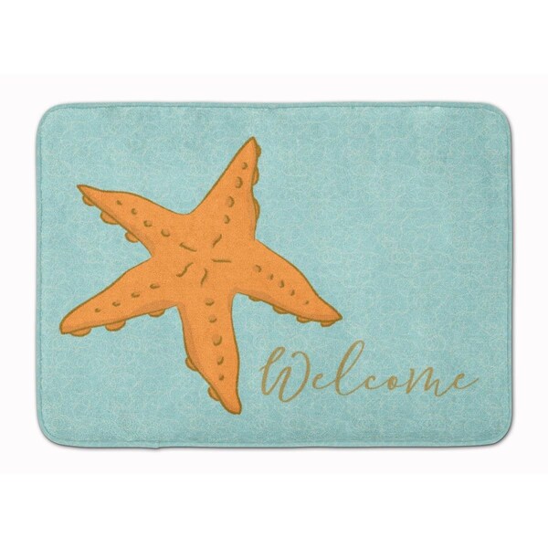 Carolines Treasures Starfish Welcome Machine Washable Memory Foam Mat - BB8559RUG