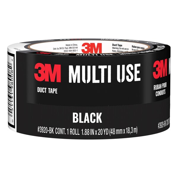 3M Duct Tape, 3920-BK, 1.88"x20yd, PK12 - 98008