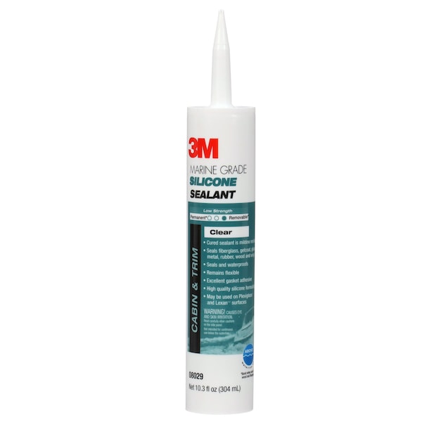 3M 3M 08029 Marine Grade Silicon Sealant - Clear, 1/10 Gallon - 7000120477