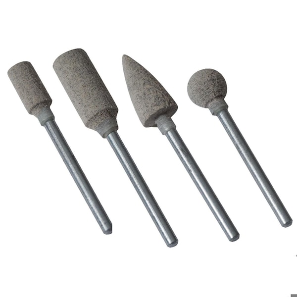 Cgw Abrasives Cotton Fiber Mounted Point, W177 Cylindrical Point, 3/8 in Dia x 3/4 in L Head, 1/8 in Dia Shank - 49564