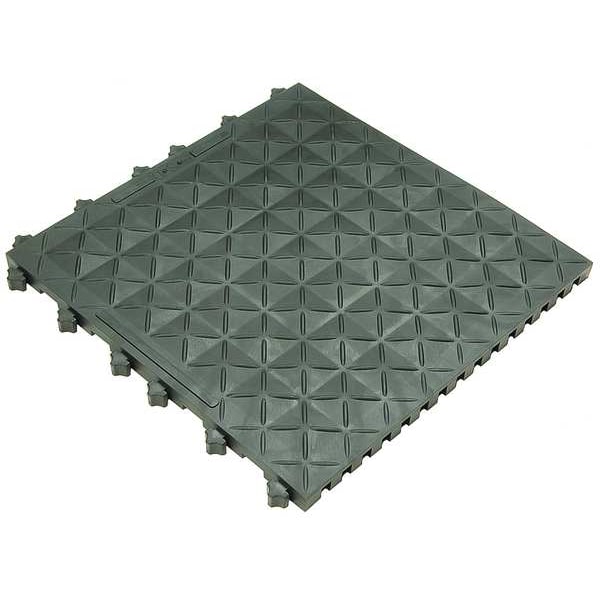 Ergo Advantage Safe-Flex Interlocking Antifatigue Mat, Vinyl, 18 in W x 18 in L, 1 in Thick, 10 PK - ESDA1-B