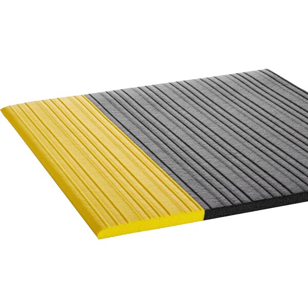 Crown Matting Technologies Antifatigue Mat, 60' L x 3' W, 3/8" Thickness, PVC Foam, Black/Yellow - SER3836YB