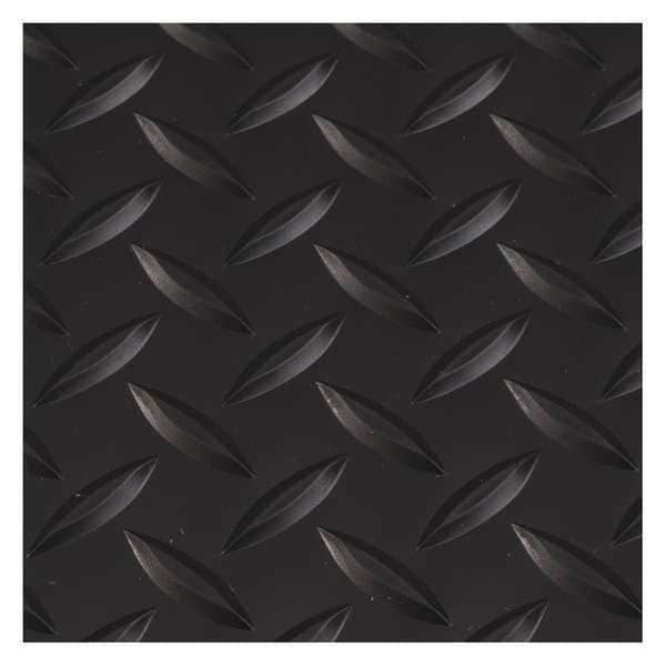 Condor Antifatigue Mat, 3 ft. L x 2 ft. W, 9/16" Thickness, Vinyl, Diamond Plate, Black - 6ENJ1