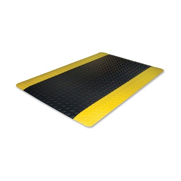 Genuine Joe Genuine Joe Anti-Fatigue Floor Mat, Beveled Edge, 2ft x3ft , Black/Yellow - GJO70363