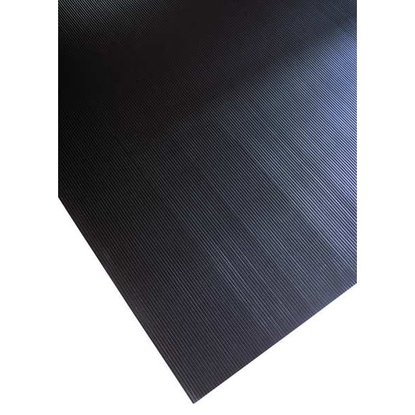 Notrax Traction Runner, Vinyl, 3/8 in Thick, Black, 3 ft W x 60 ft L - 730C0036BL60