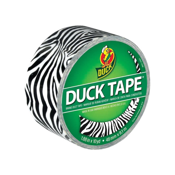 Duck Brand Duck 1.88 in. W X 10 yd L Black/White Zig-Zag Zebra Duct Tape - 1398132