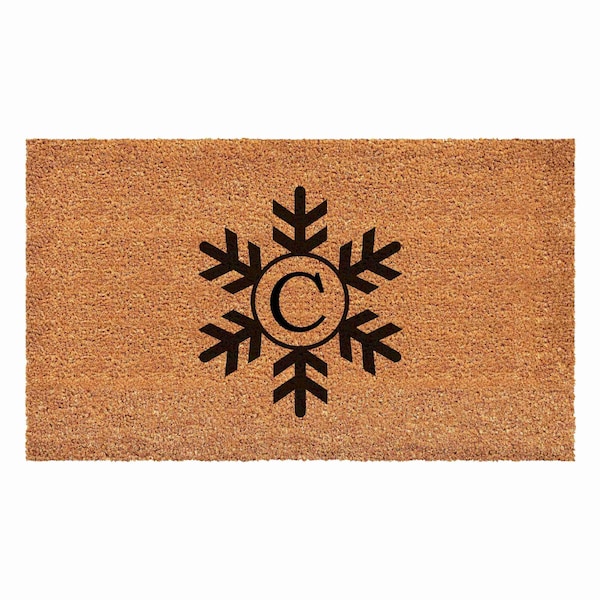 Calloway Mills Monogram Door Mat, Black, Natural, 36 in W x 72 in L - 108793672C