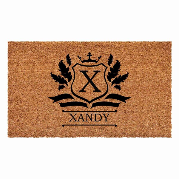 Calloway Mills Monogram Door Mat, Black, Natural, 24 in W x 36 in L - 108242436X