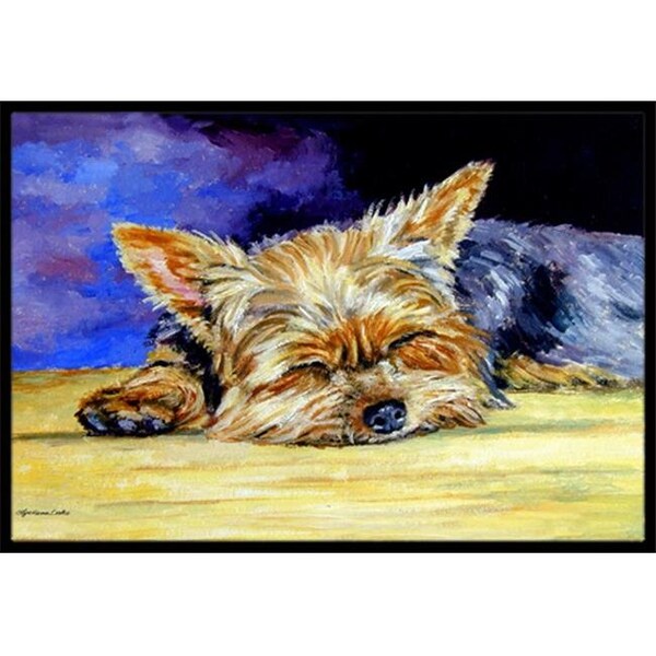 Carolines Treasures Carolines Treasures 7357MAT Yorkie Taking A Nap Indoor & Outdoor Mat; 18 x 27 in. - 7357MAT