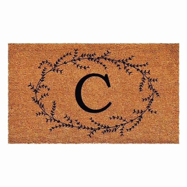 Calloway Mills Monogram Door Mat, Black, Natural, 17 in W x 29 in L - 108361729C