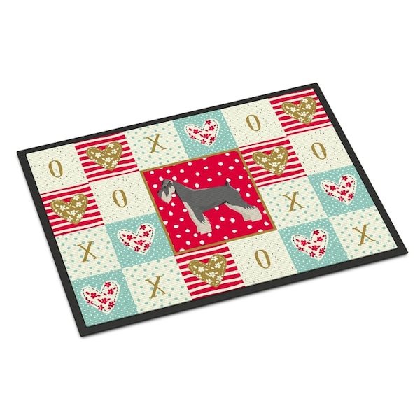 Carolines Treasures 18 x 27 in. Schnauzer Love Indoor or Outdoor Mat - CK5949MAT