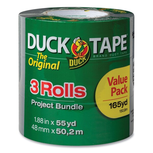 Duck Brand Utility Duct Tape, 3in Core, 1.88in x 55 yds, Silver, 3PK - 241640