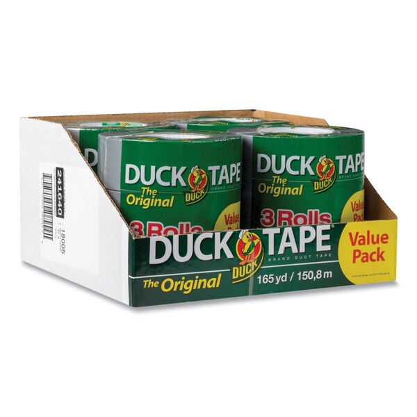 Duck Brand Utility Duct Tape, 3in Core, 1.88in x 55 yds, Silver, 3PK - 241640
