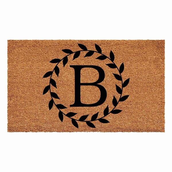 Calloway Mills Monogram Door Mat, Black, Natural, 24 in W x 36 in L - 108202436B