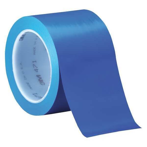 3M Vinyl Tape, 5.2 Mil, 3"x36 yds., Blue, PK3 - T9684713PKBL