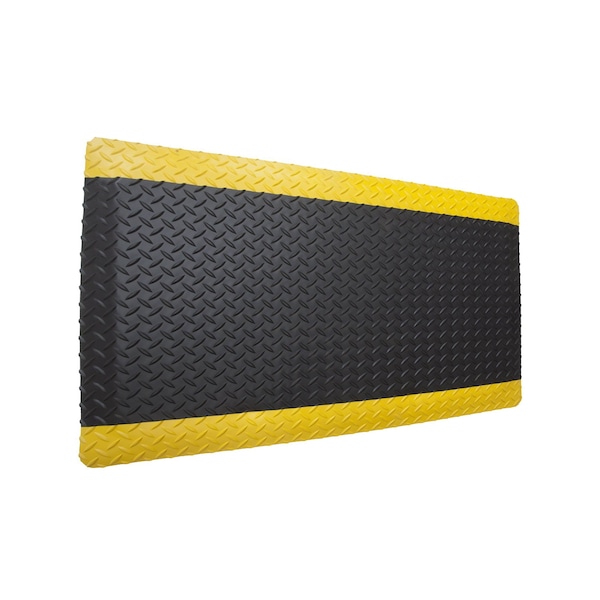 Rhino Mats Antifatigue Mat, 75 in L x 36 in W, 9/16 in Thickness, Vinyl, Black/Yellow - DV-24-BY916