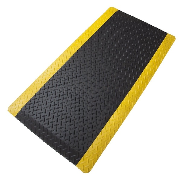Rhino Mats Antifatigue Mat, 60 in L x 36 in W, 1 in Thickness, Vinyl, Black/Yellow - DV-3660-BY1